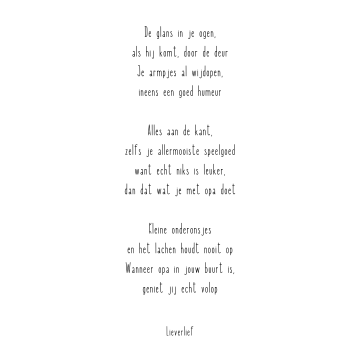 De glans in je ogen opa